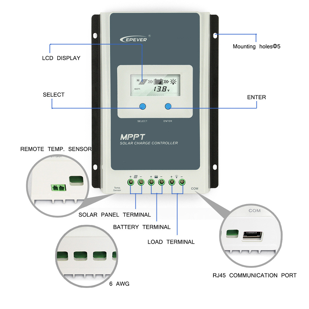 EPEVER 20A Tracer2206AN G3 Tra - Drone Solar Charger のレビューと価格