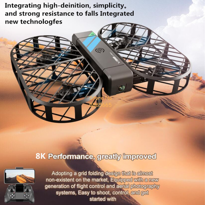 8K HD カメラ 360 °   保護オプティカルフローロ - Drone Controller Screen のレビューと価格