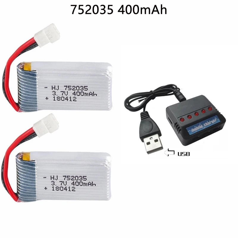 752035 3.7V 400mAh 35C ドローンバッテ - Eachine Drone E58 のレビューと価格