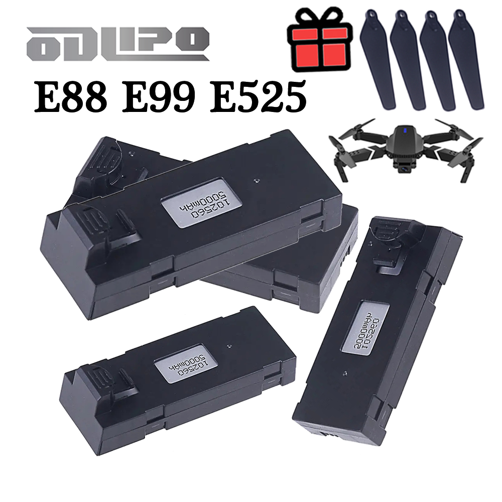 E88 3.7V 5000mAh LiPoバッテリー ドロー - Eachine Drone E58 のレビューと価格