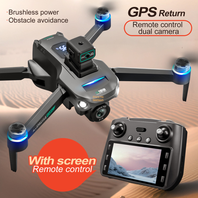 リモコン付きクワッドコプタードローン,障害物回避,LEDスク - Drone Controller Screen のレビューと価格